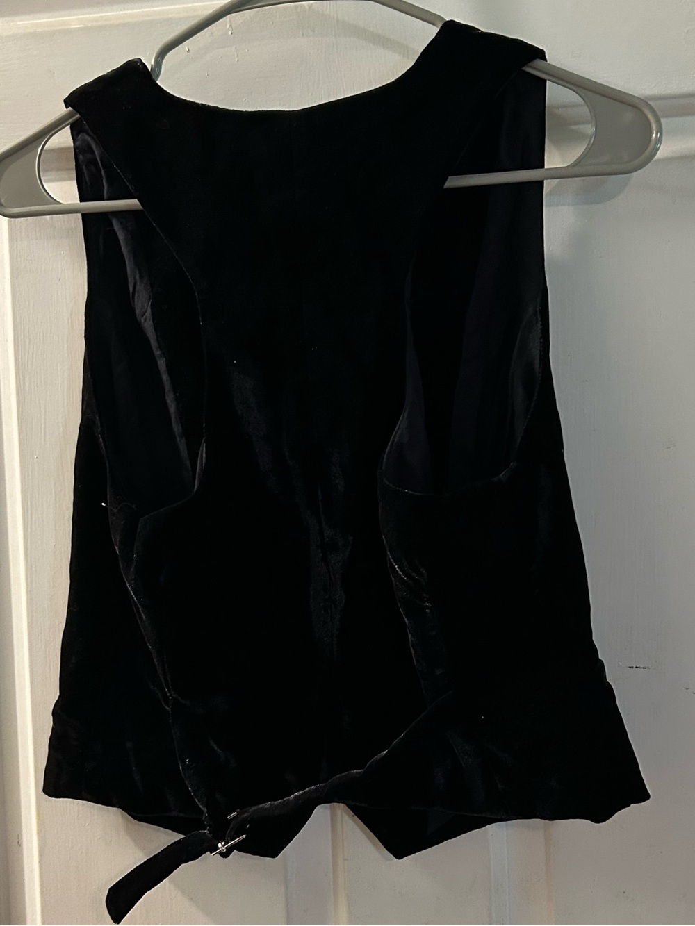 Free People Black Velvet Button-Front Vest - Picture 2 of 2
